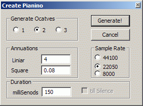 create piano dialog