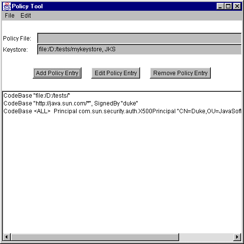 Policy Tool with Three Entries